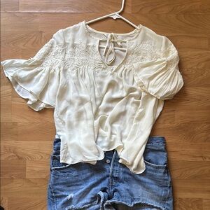 Elegant Cream Women's Top